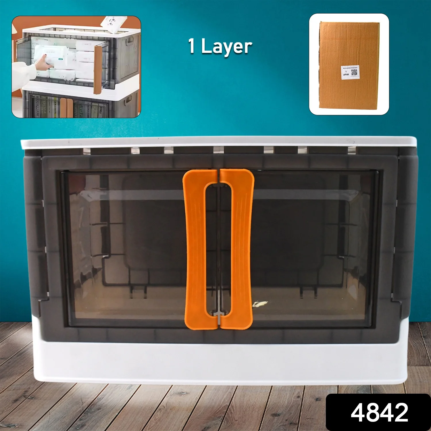 Plastic Folding Wardrobe Organizer – Space-Saving Storage with Wheels - Image 2