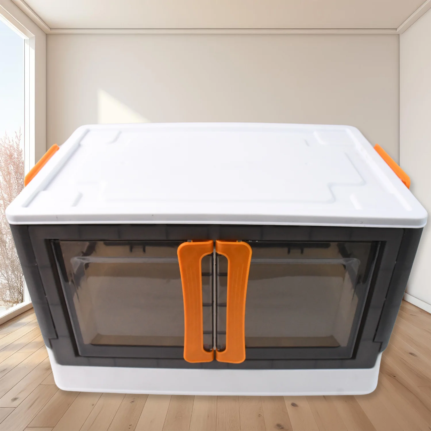 Plastic Folding Wardrobe Organizer – Space-Saving Storage with Wheels - Image 4