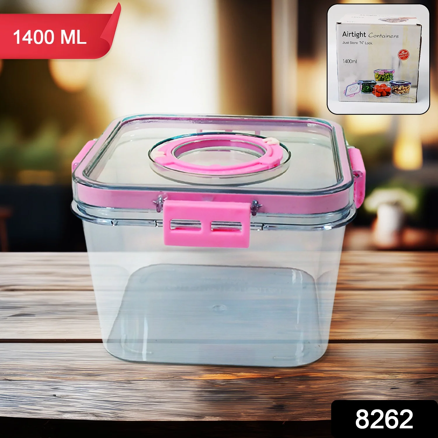 Plastic Food Storage Container – Clear, Airtight 1400ML | Lunchie Bunchie - Image 2