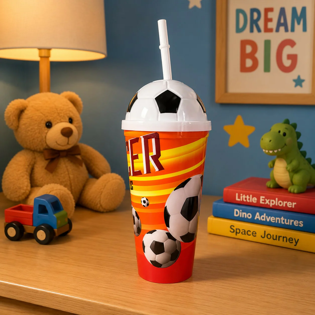 Plastic Football Sipper Cup – Perfect for Kids & Sports Fans