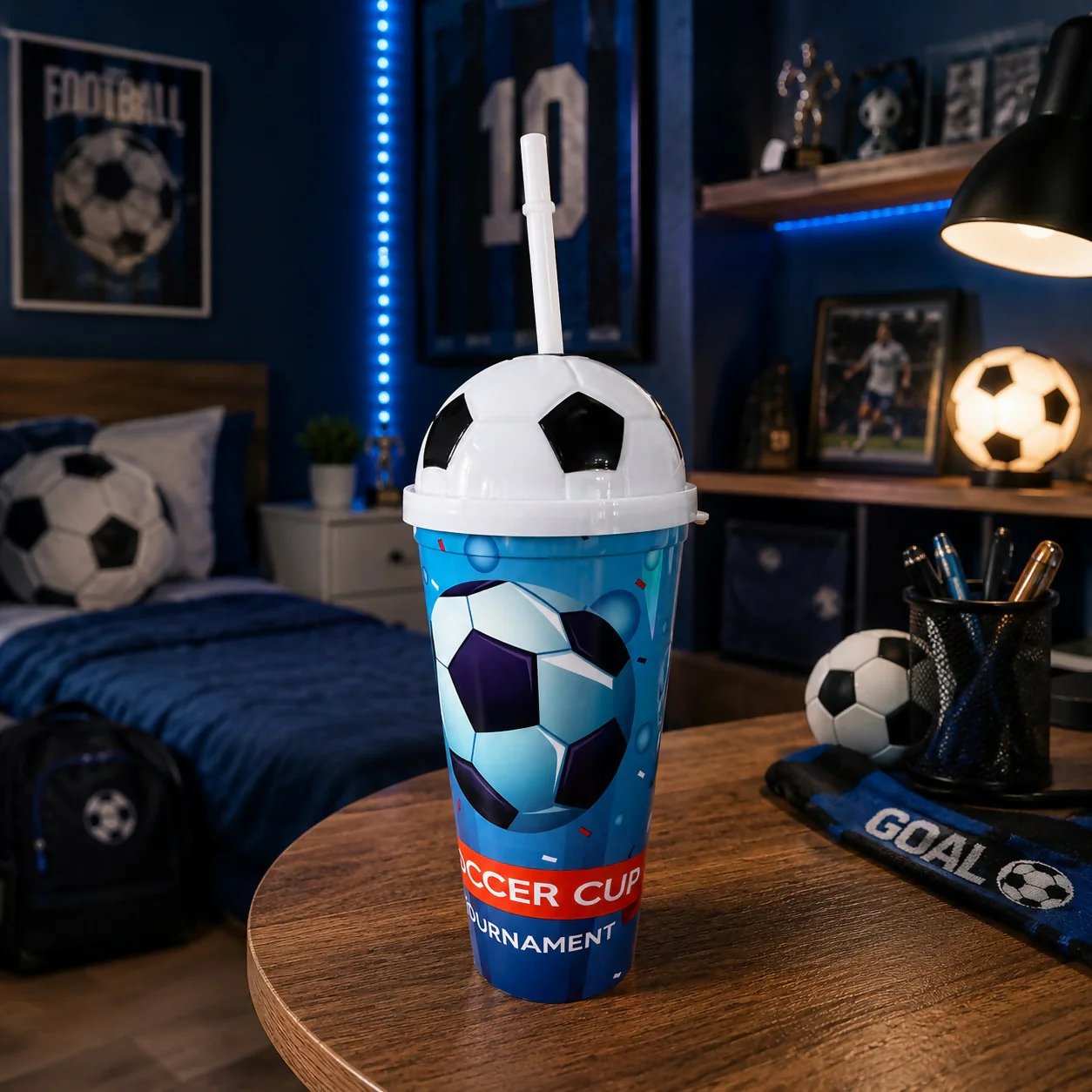 Plastic Football Sipper Cup – Perfect for Kids & Sports Fans - Image 2