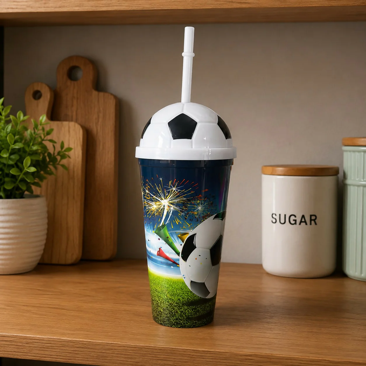 Plastic Football Sipper Cup – Perfect for Kids & Sports Fans - Image 3