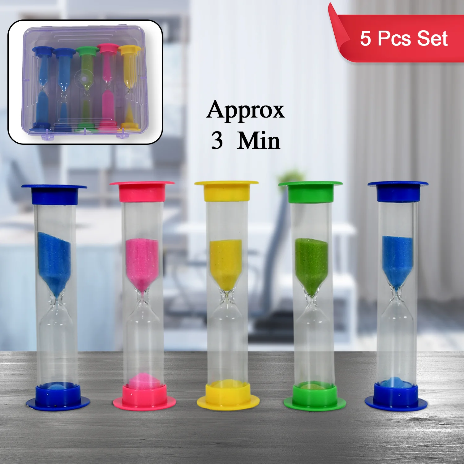 Sand Timer – 3-Minute Plastic Hourglass Set | Inventive Play - Image 3