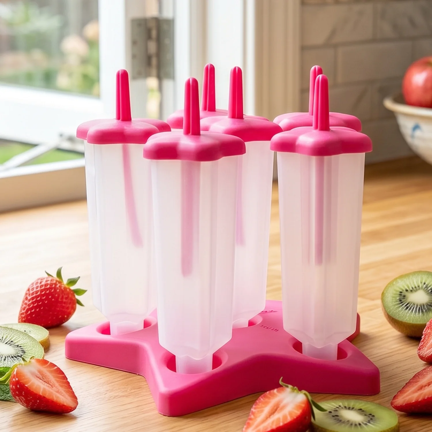 BPA-Free Plastic Ice Cream Molds – Set of 6 with Lids & Handles - Image 7