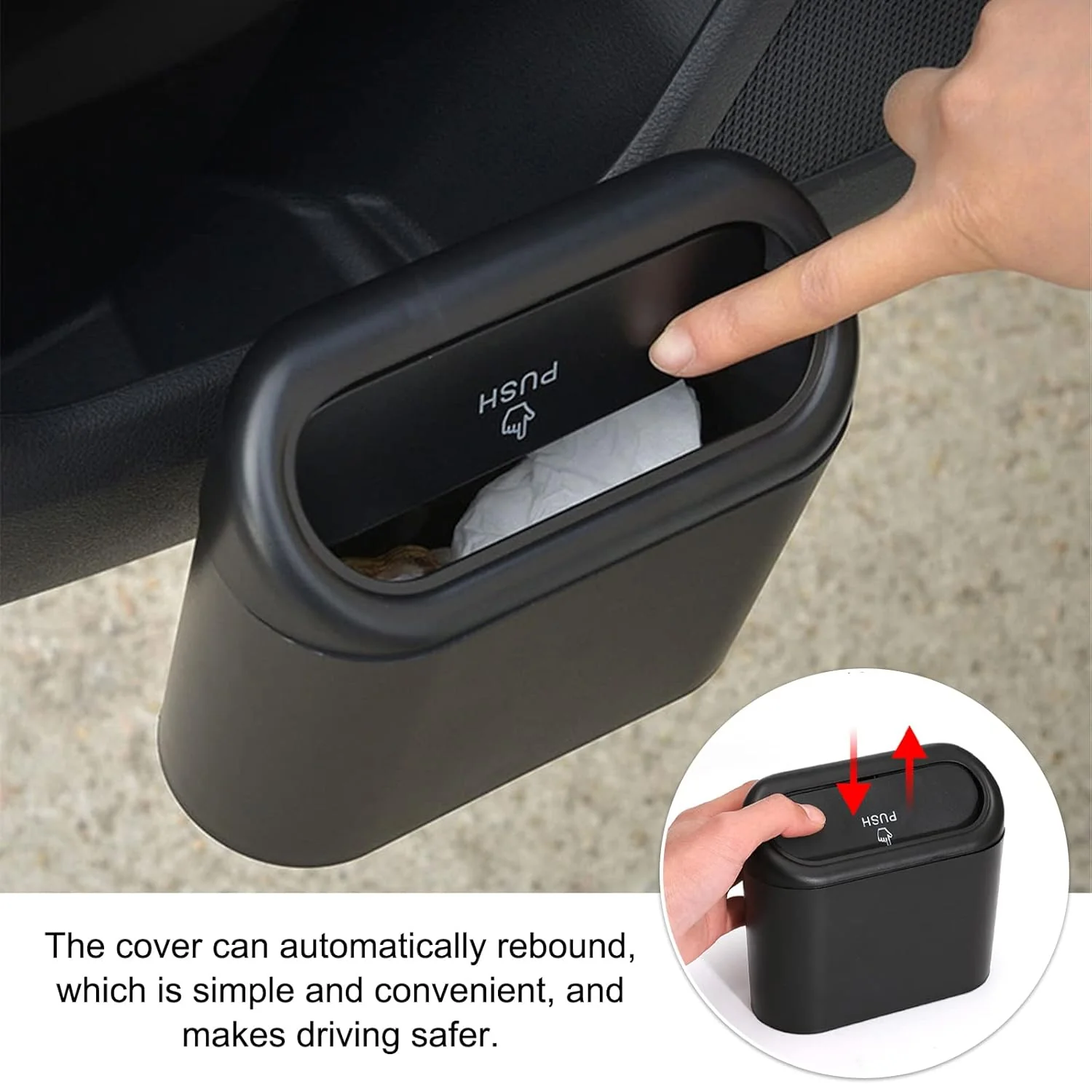 Mini Car Trash Can with Lid – Waterproof & Leak-Proof | Velvet Wheels - Image 5