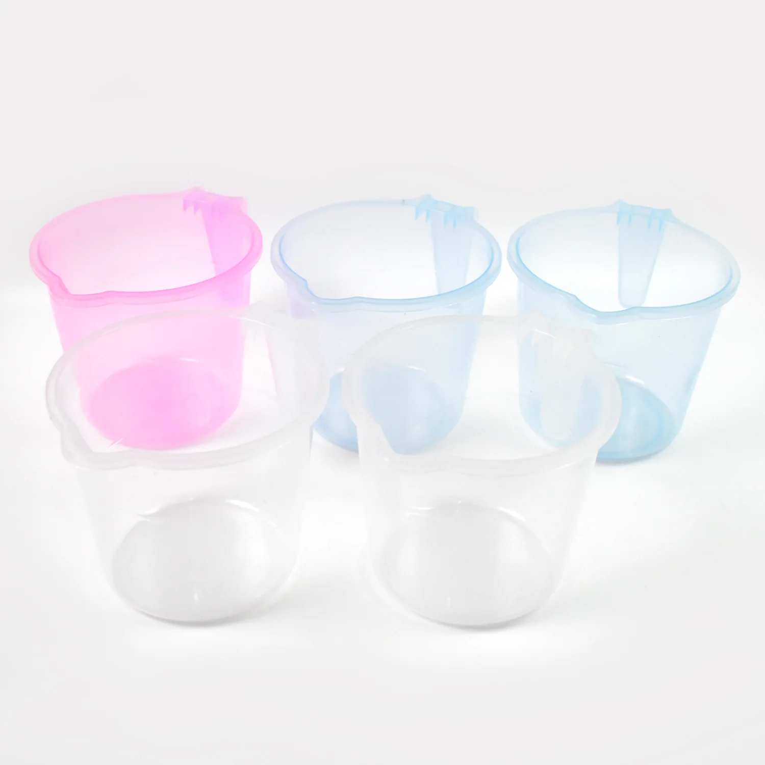 Plastic Bath Mug – 1200ML Transparent Mix Colour (Set of 5) | Mini Bubbles - Image 5