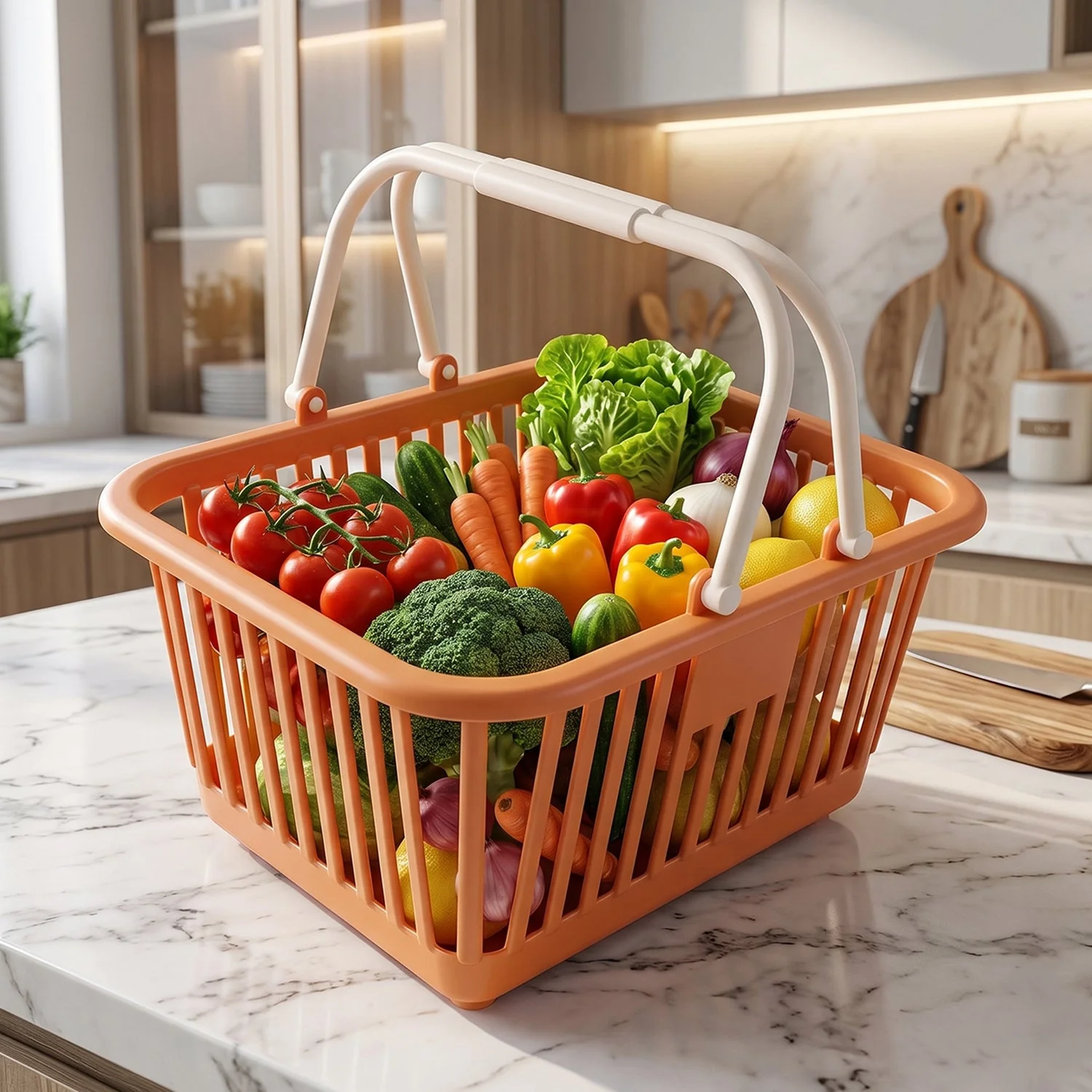 Plastic Storage Basket with Foldable Handles – Compact & Durable Organiser - Image 8