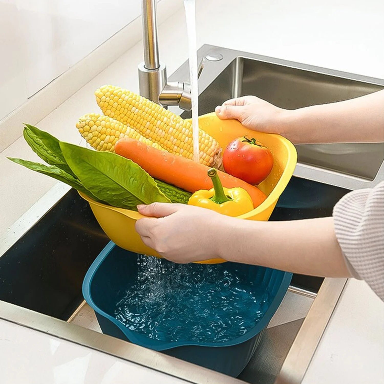 Washing Bowl & Strainer – Plastic Kitchen Basket Set | Vastate - Image 5
