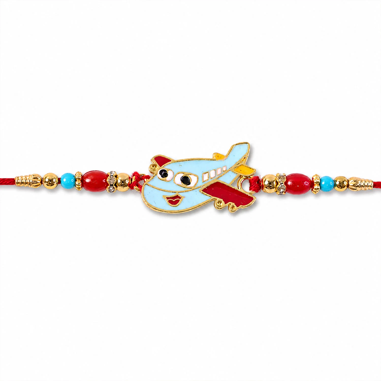Kids Rakhi – Playful Airplane Design Multicolor Beads - Image 5