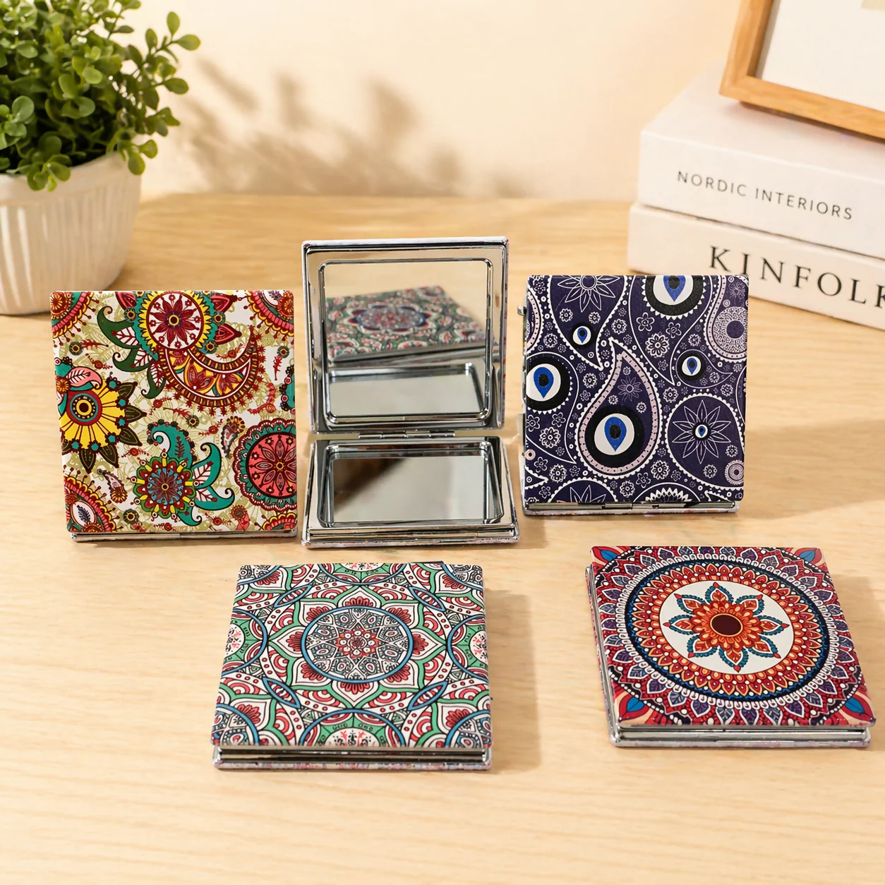 Pocket Folding Makeup Mirror – Stylish & Travel-Friendly Design