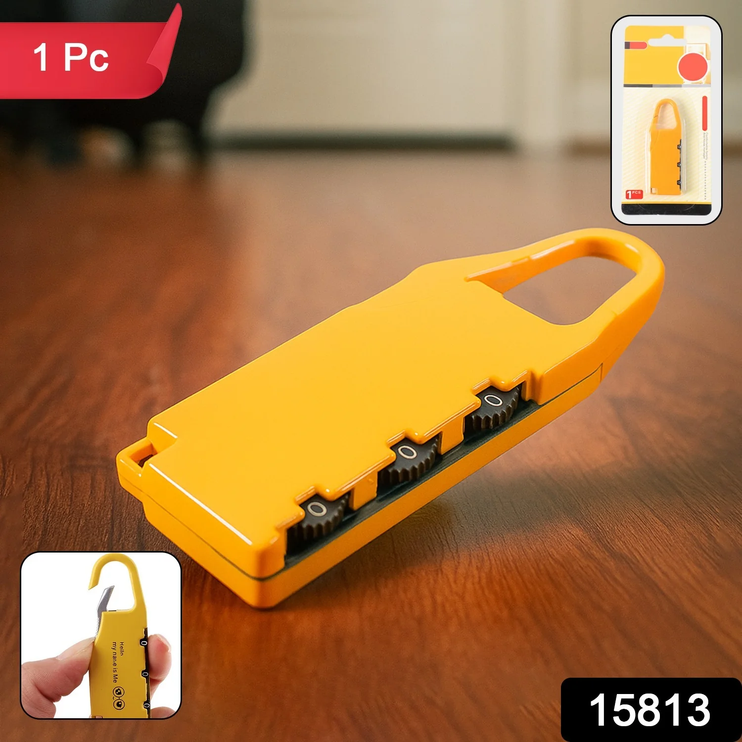 3-Digit Combination Lock – Portable Keyless Security with Carabiner - Image 2