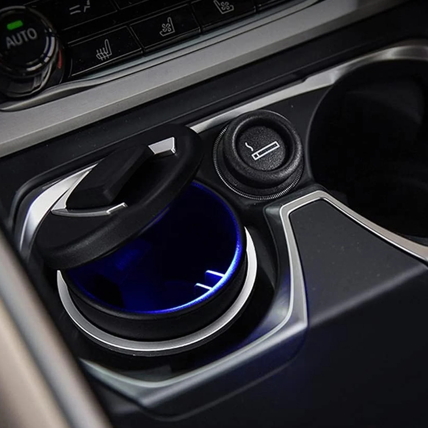 Portable Car Ashtray with Lid and Blue LED Light – Smokeless & Odour-Free - Image 5