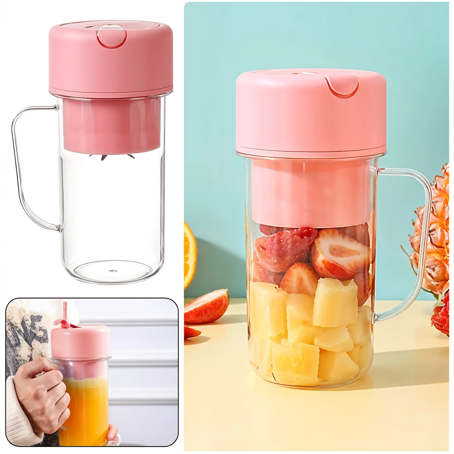 Portable USB Juicer – 420ml Rechargeable Blender | Siplix - Image 12