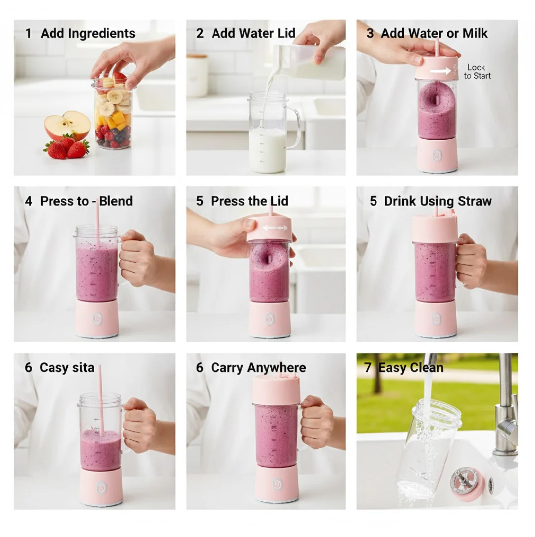 Portable USB Juicer – 420ml Rechargeable Blender | Siplix - Image 5