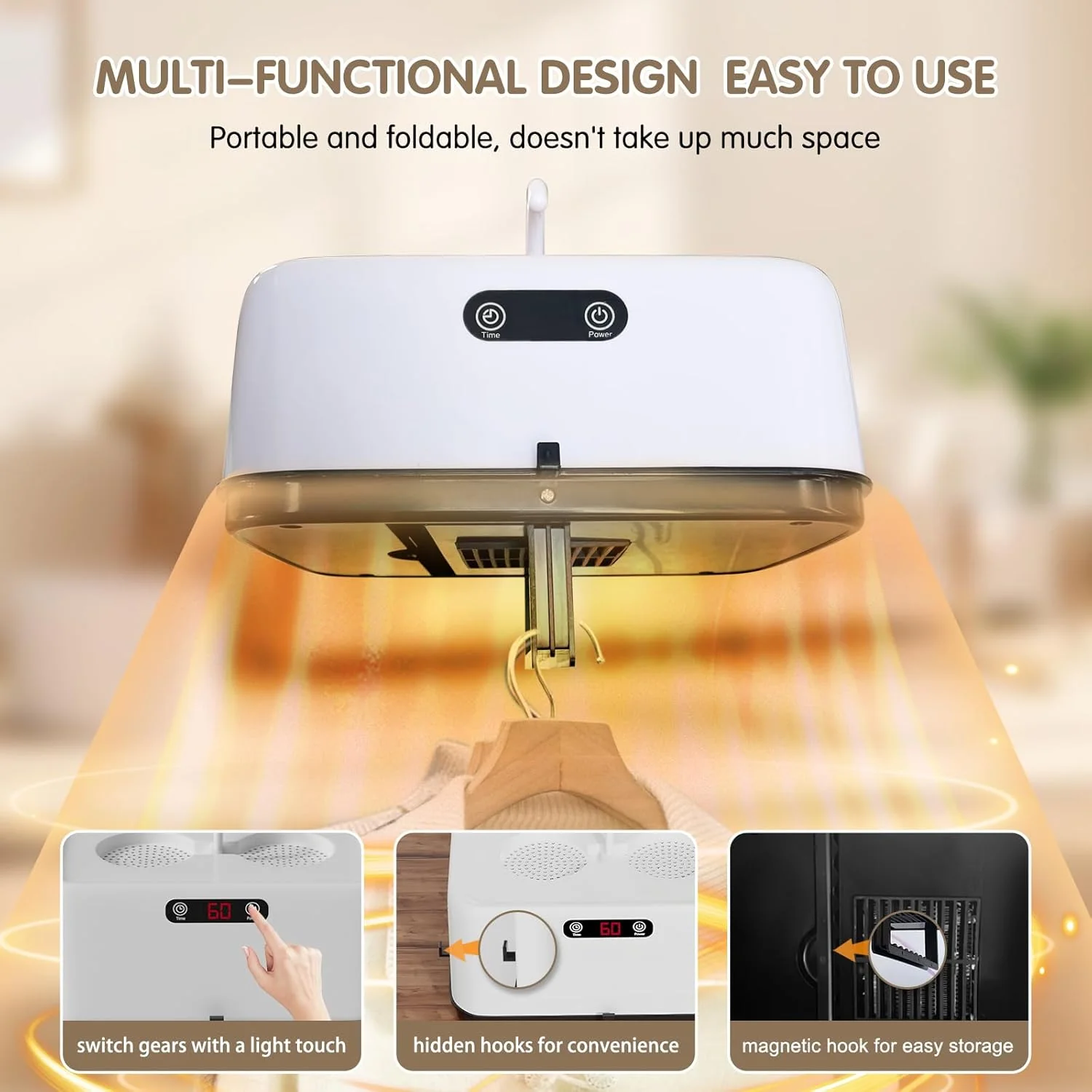 Portable Electric Clothes Dryer – Compact & Foldable for Quick Drying - Image 5