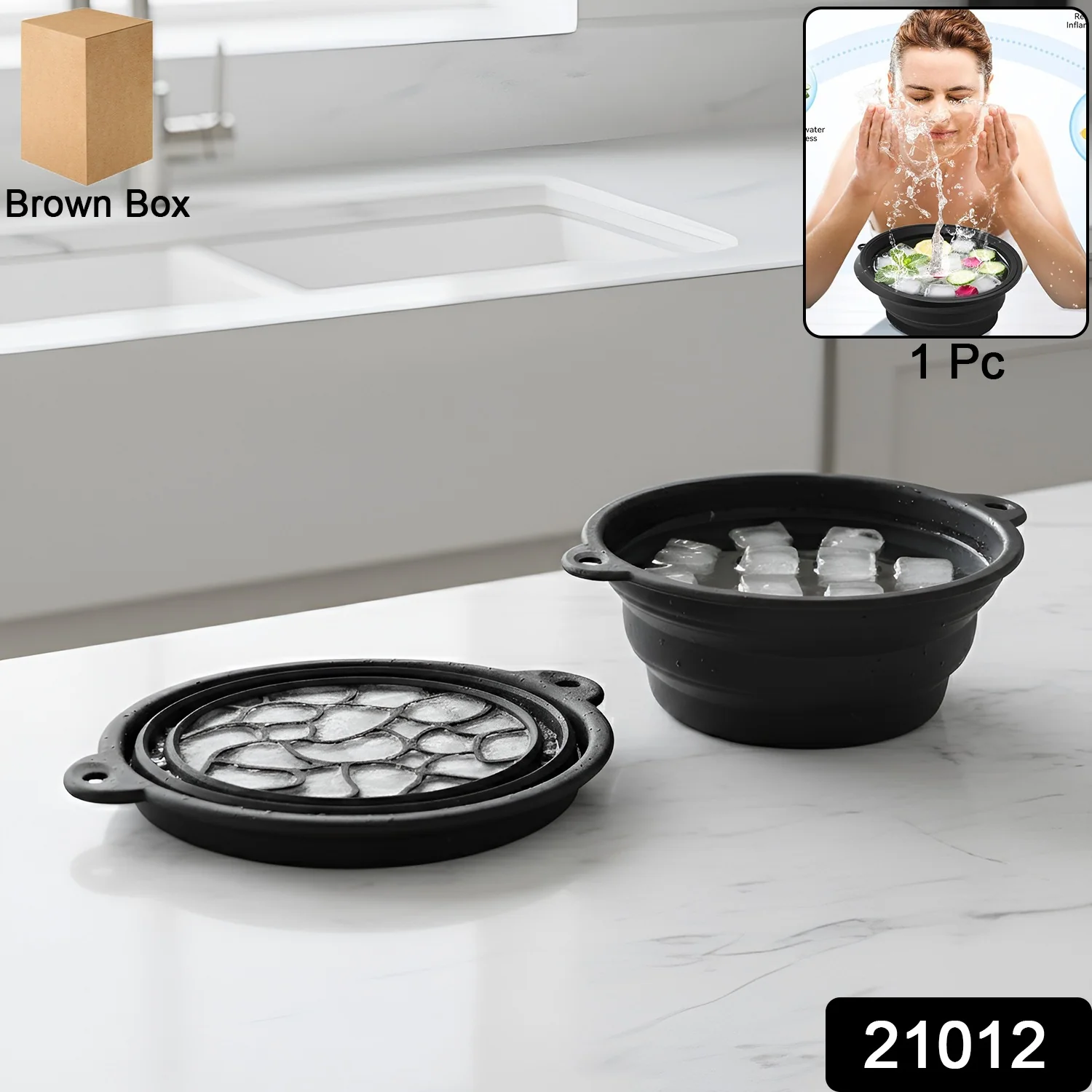 Silicone Ice Facial Bowl – Portable Foldable Cold Therapy - Image 2