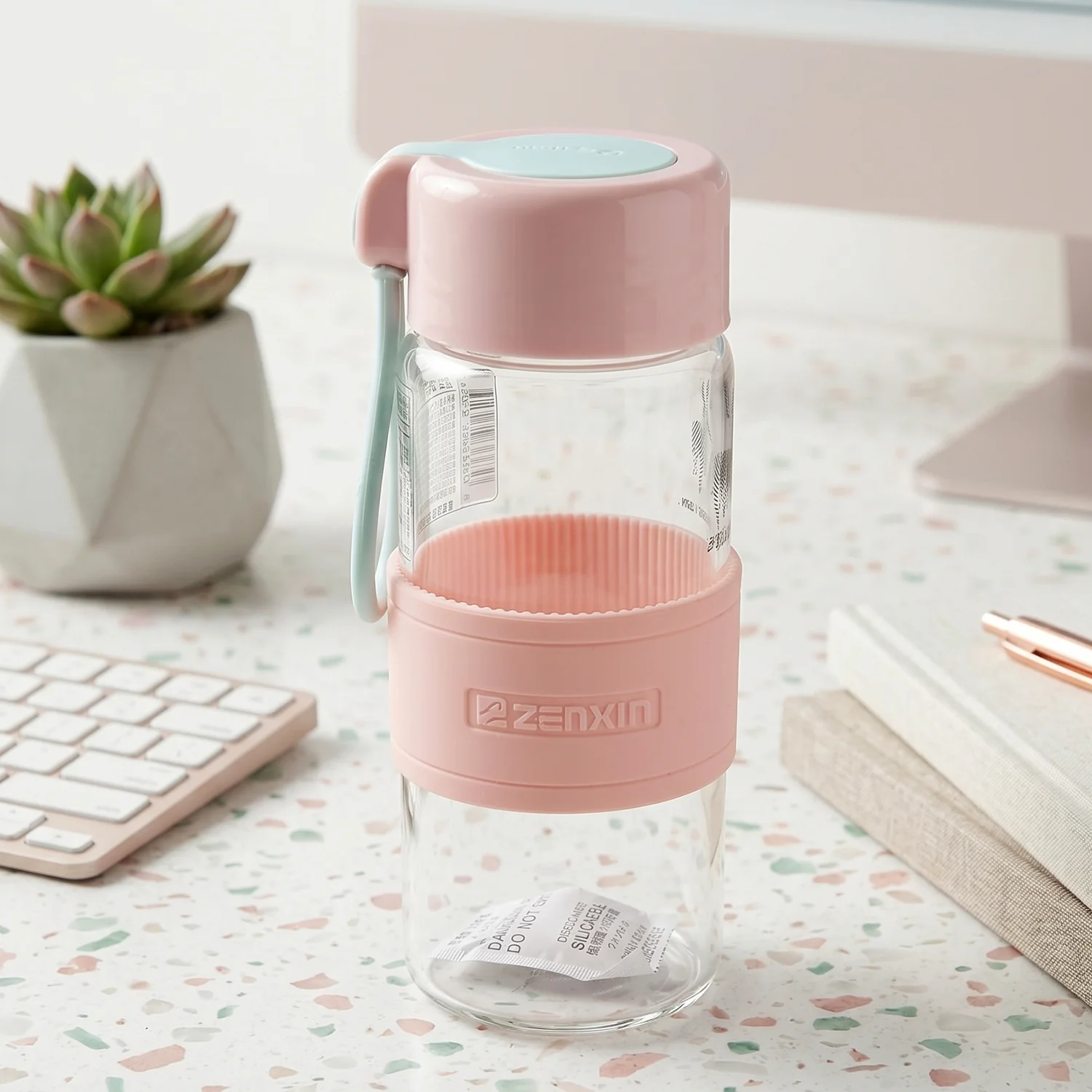 Portable Glass Water Bottle 230ml with Silicone Sleeve and Carry St... - Image 7