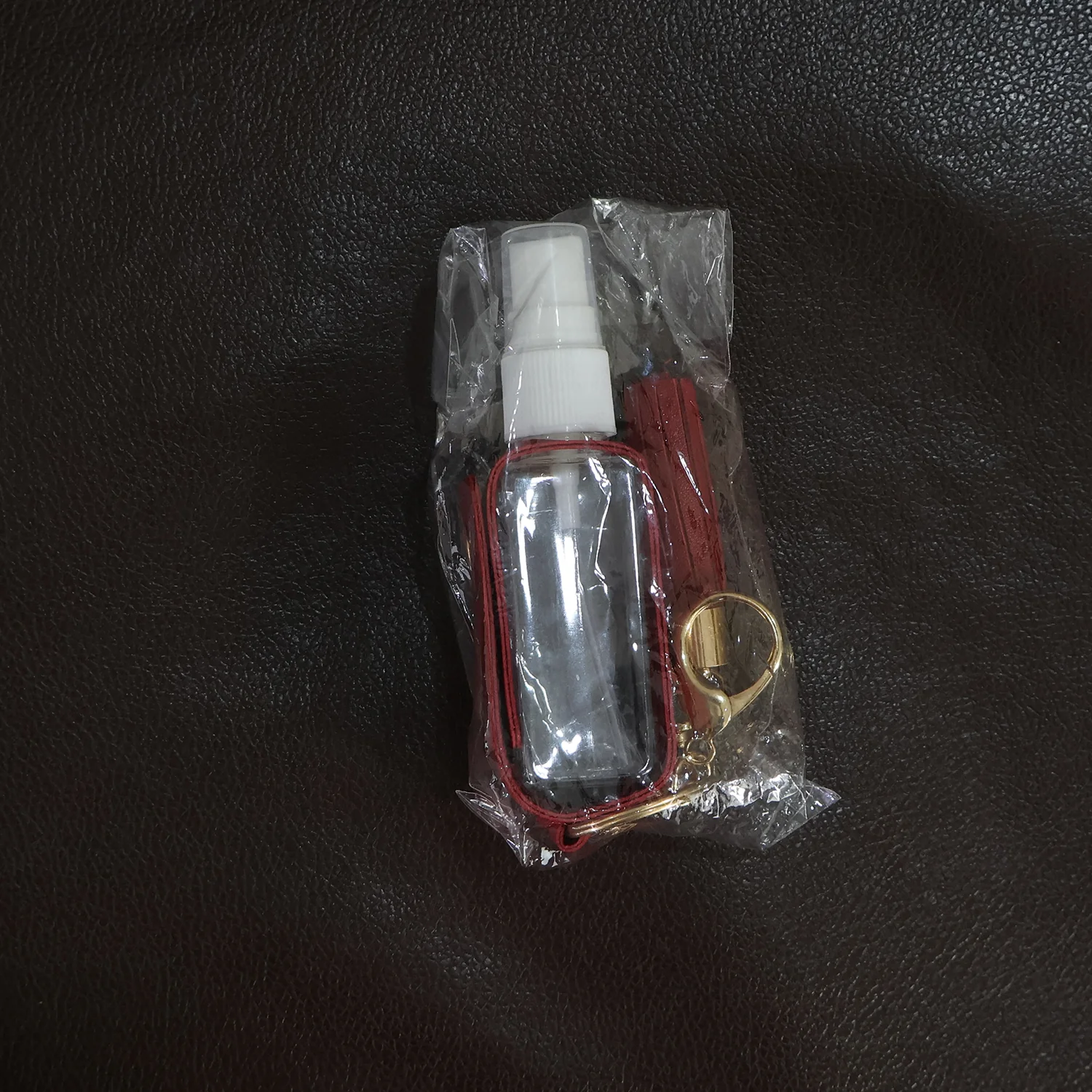 Hand Sanitizer Holder Keychain – Stylish Faux Leather with Tassel - Image 7