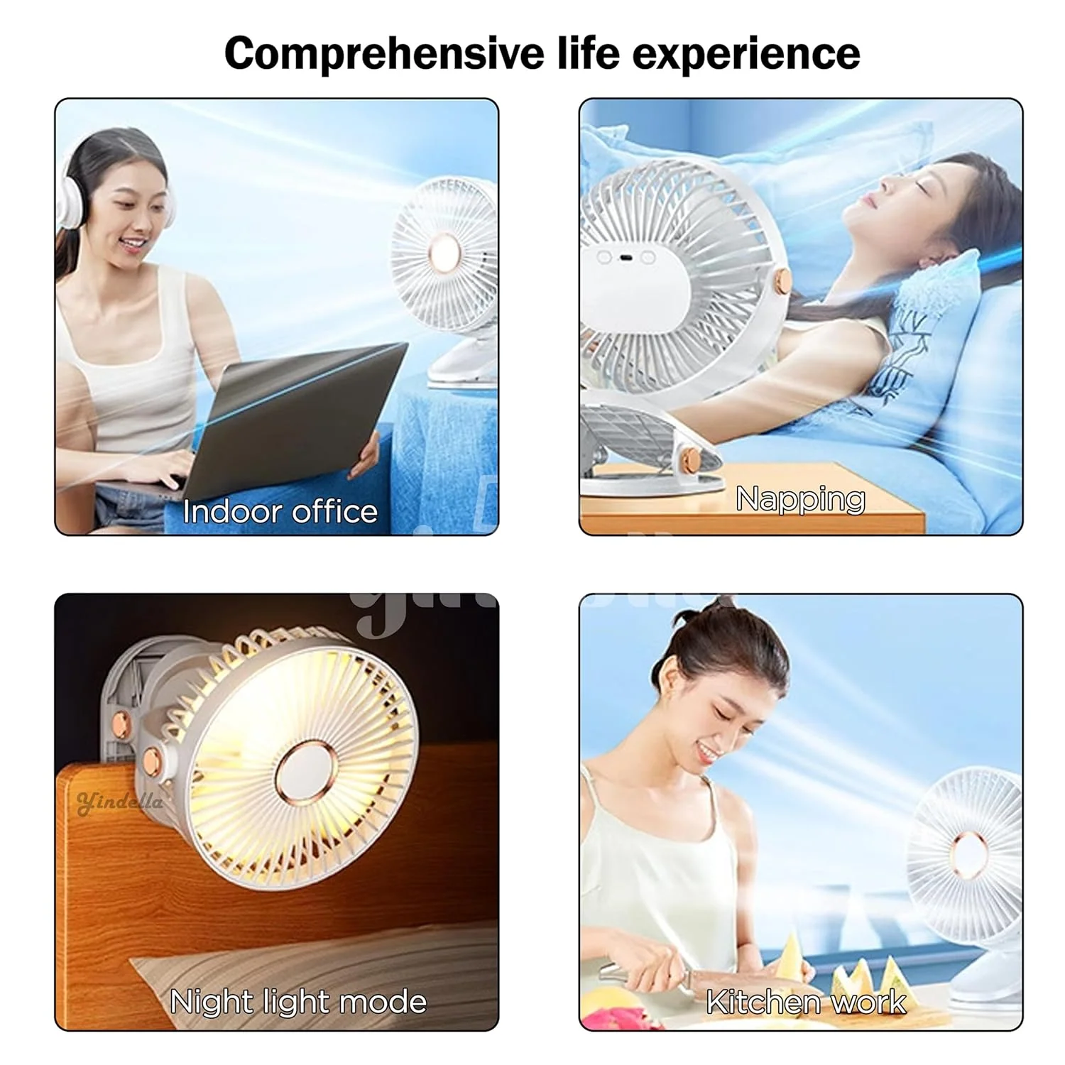 Portable Mini Fan – USB Rechargeable Clip-On Fan with Adjustable Speed - Image 3