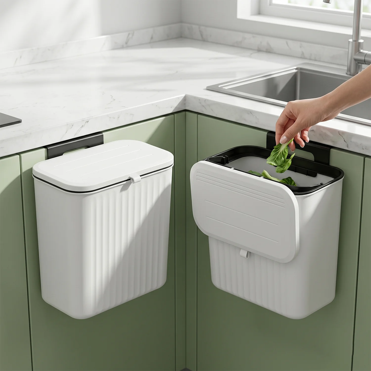 Kitchen Dustbin with Lid – Compact 25x22 cm for Small Spaces - Image 5