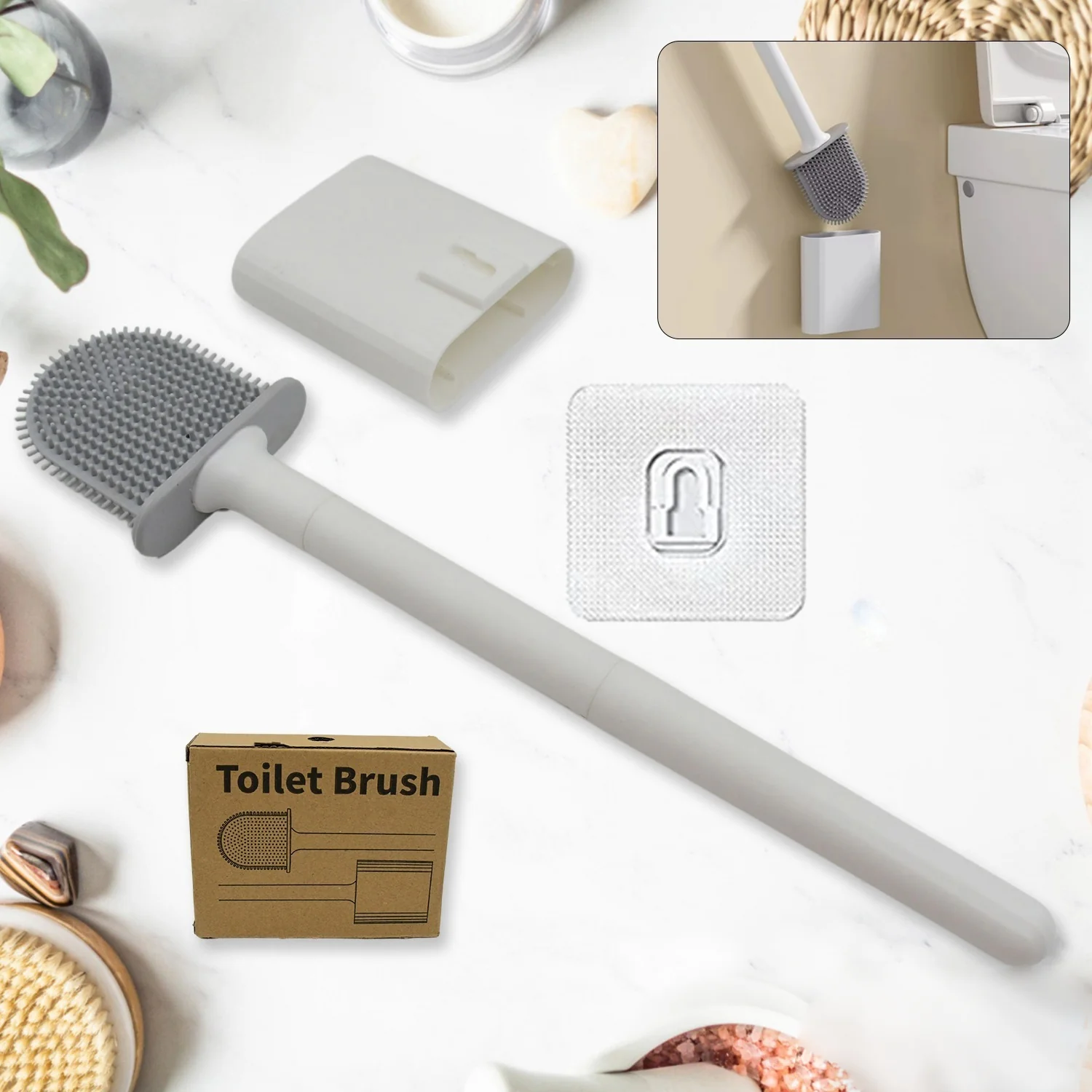 Silicone Toilet Brush – Wall-Mounted, Anti-Drip Cleaner | Velvet Wipe - Image 7