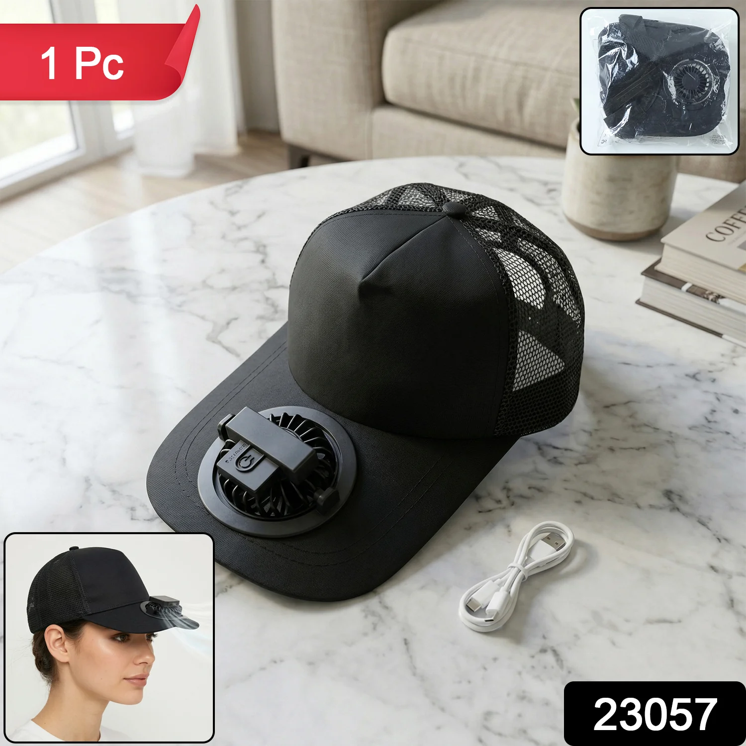 Portable USB Cooling Cap – Personal Airflow System for Summer - Image 2