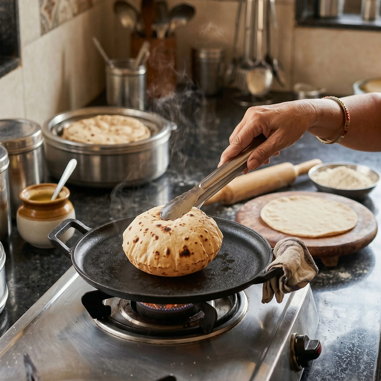 Cast Iron Concave Roti Tawa – Perfect for Traditional Flatbreads - Image 3