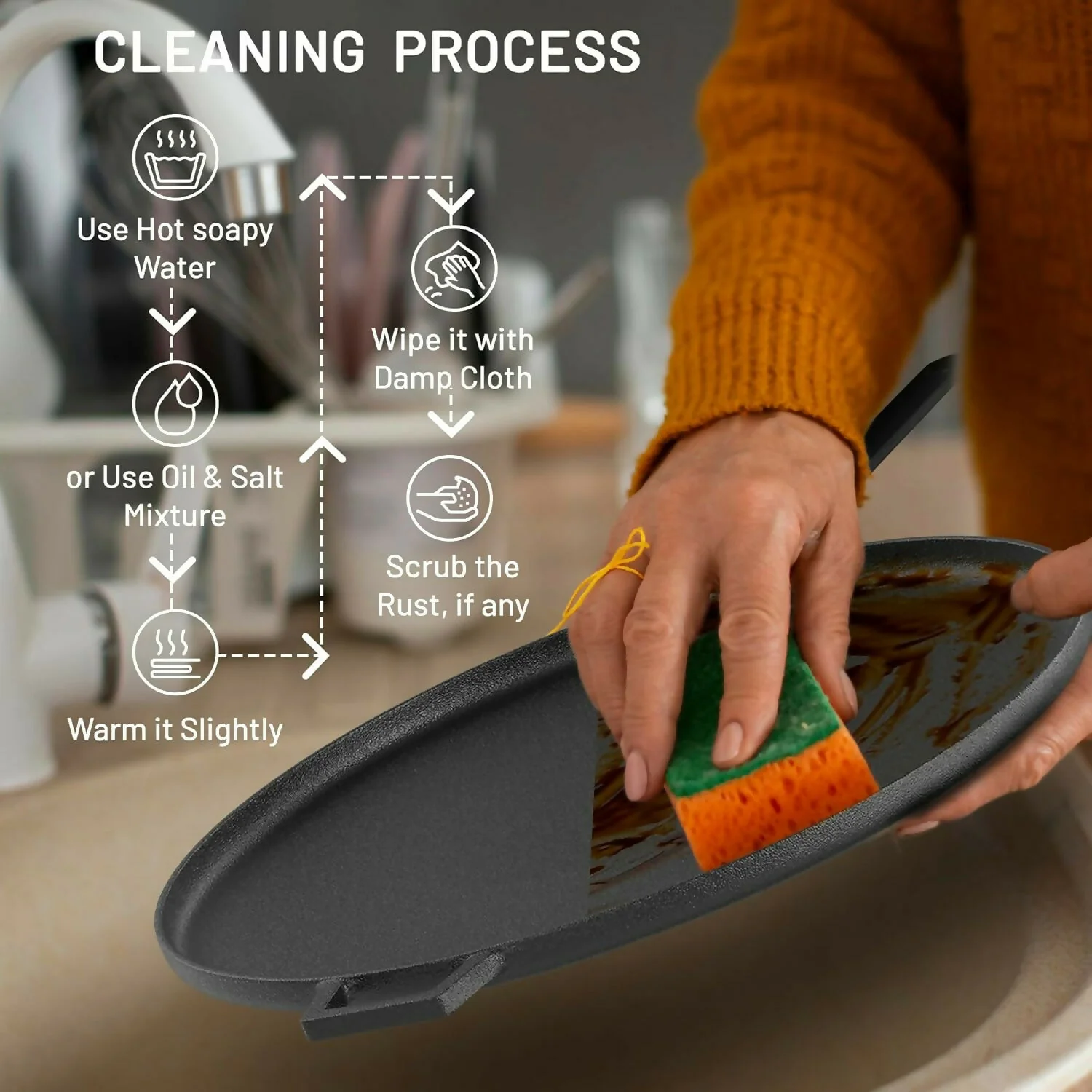 Cast Iron Dosa Tawa – Even Heat Distribution for Perfect Flatbreads - Image 2