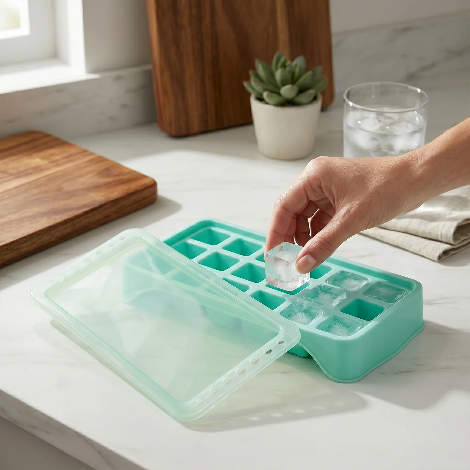 Ice Cube Tray – Leak-Proof with 18-Grid Silicone Design - Image 4