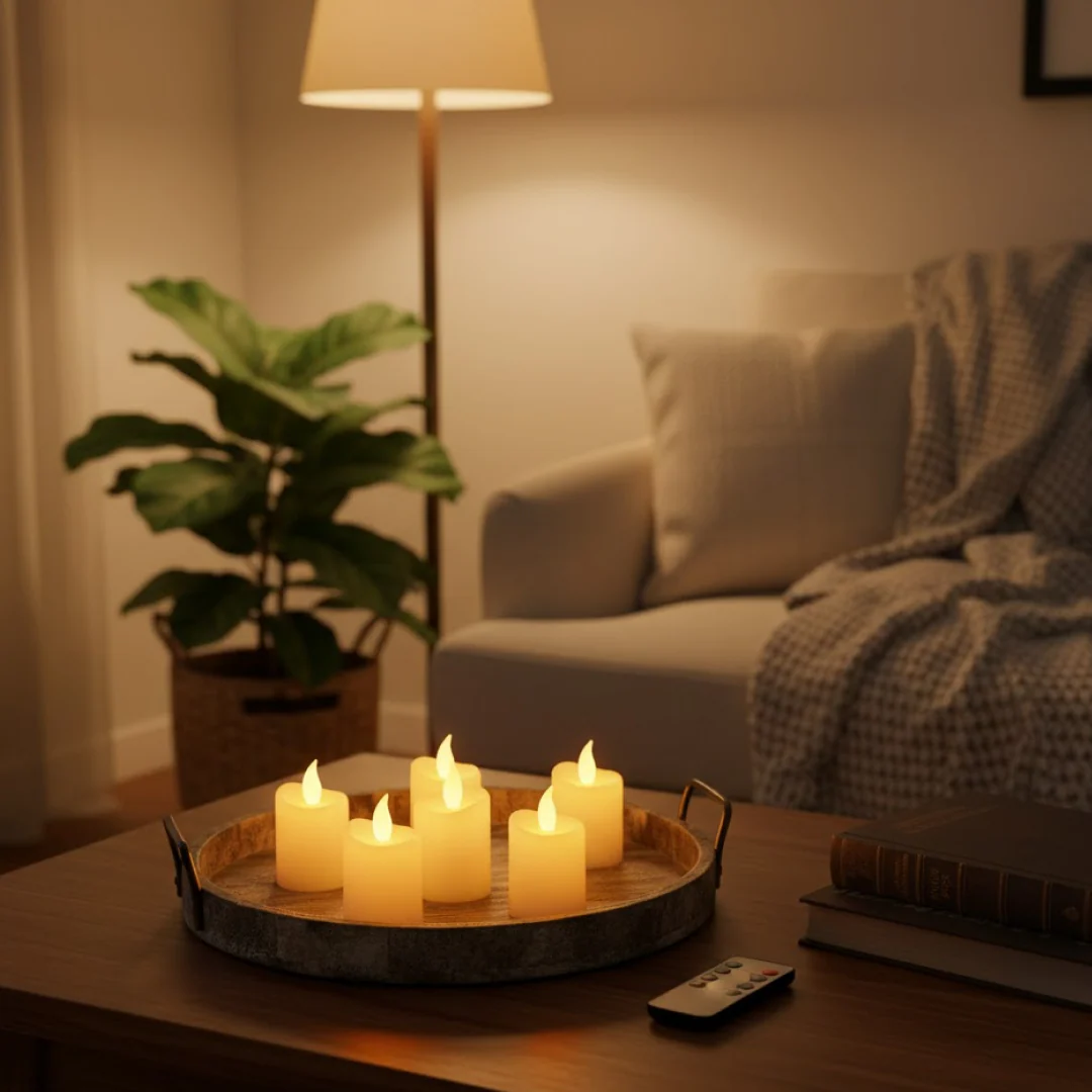LED Flameless Candle Set – 6 Piece Warm Flickering Lights - Image 2