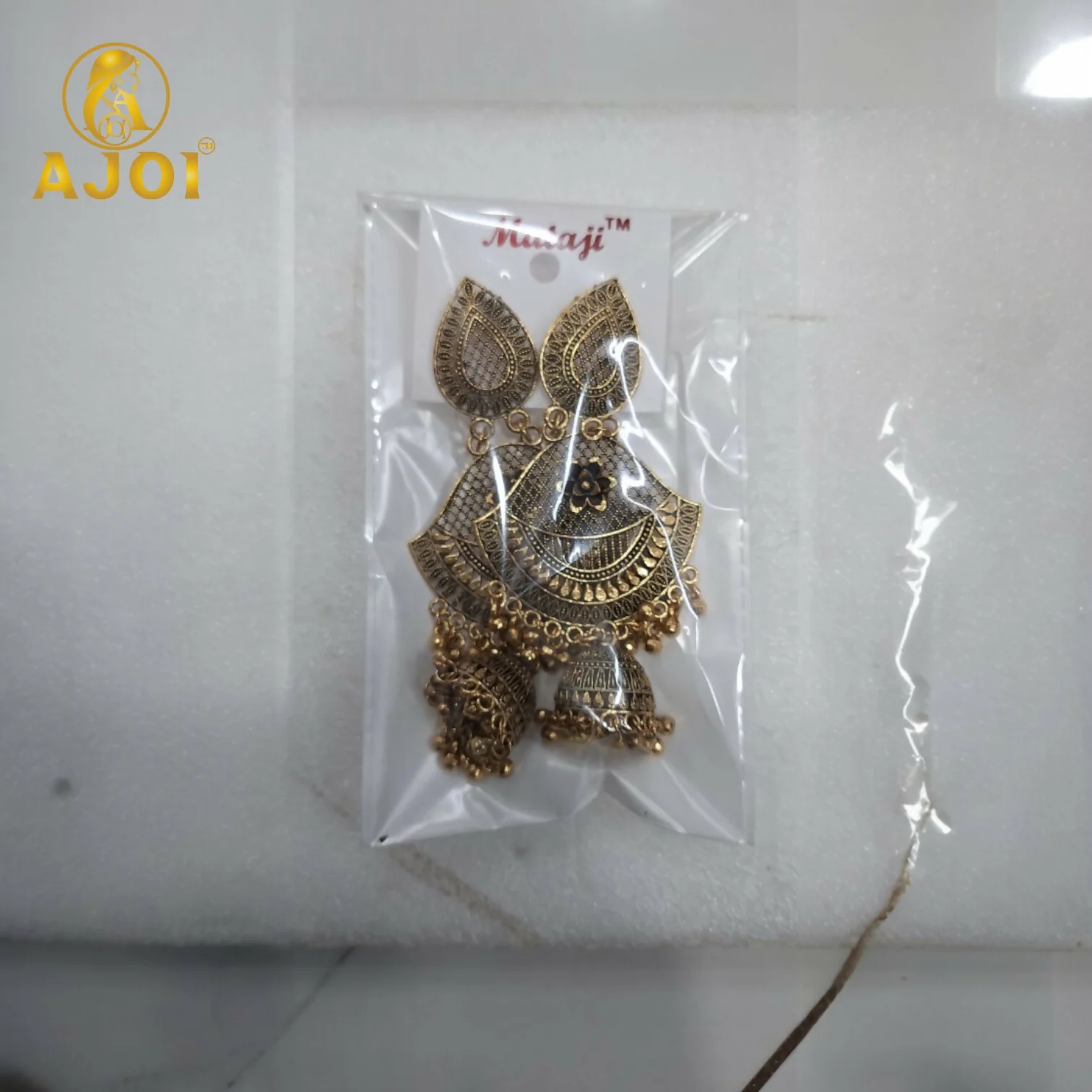 Antique Teardrop Jhumka Earrings – Elegant Traditional Design - Image 5