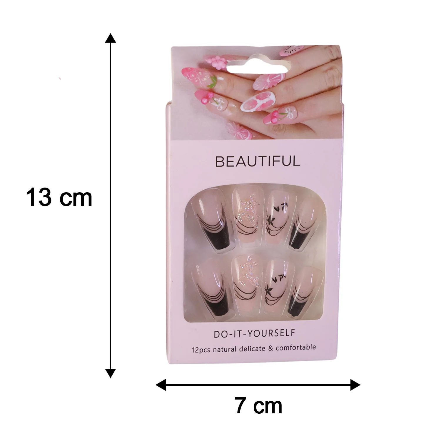 Burgundy Artificial Press-On Nails – Reusable Floral Set - Image 6