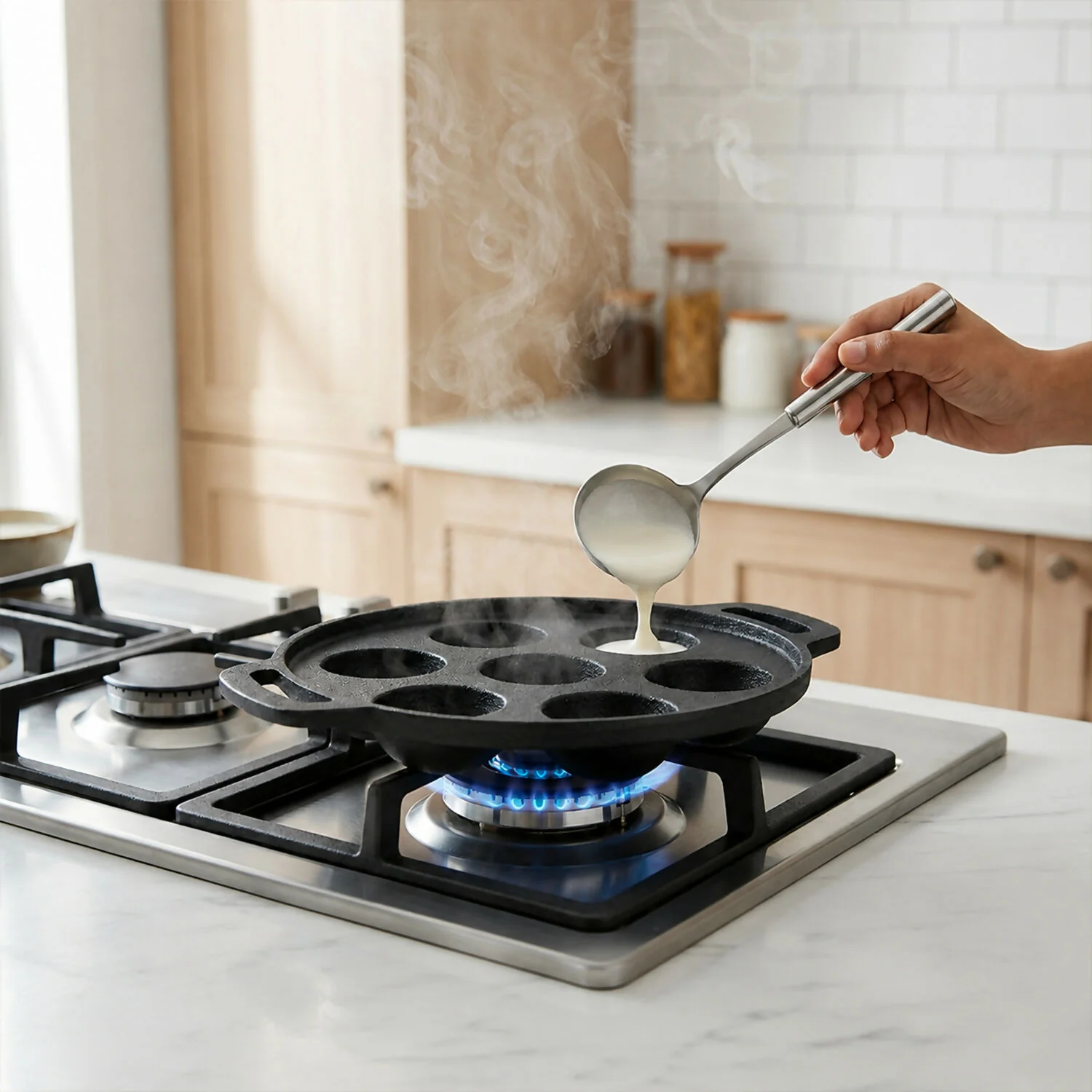 Cast Iron Appam Pan – Even Heat & Toxin-Free South Indian Snack Maker - Image 2
