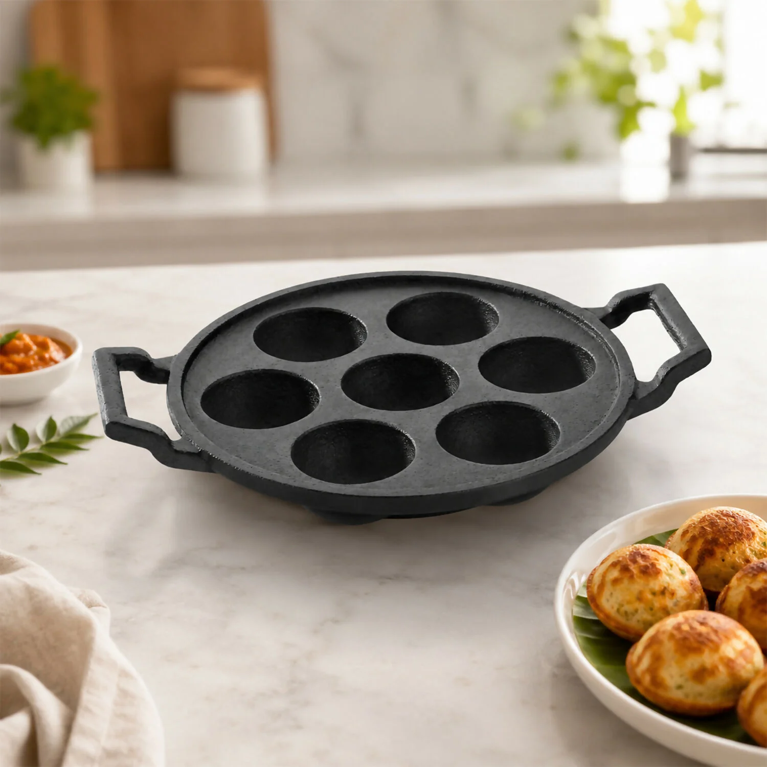 Cast Iron Appam Pan – Even Heat & Toxin-Free South Indian Snack Maker - Image 4