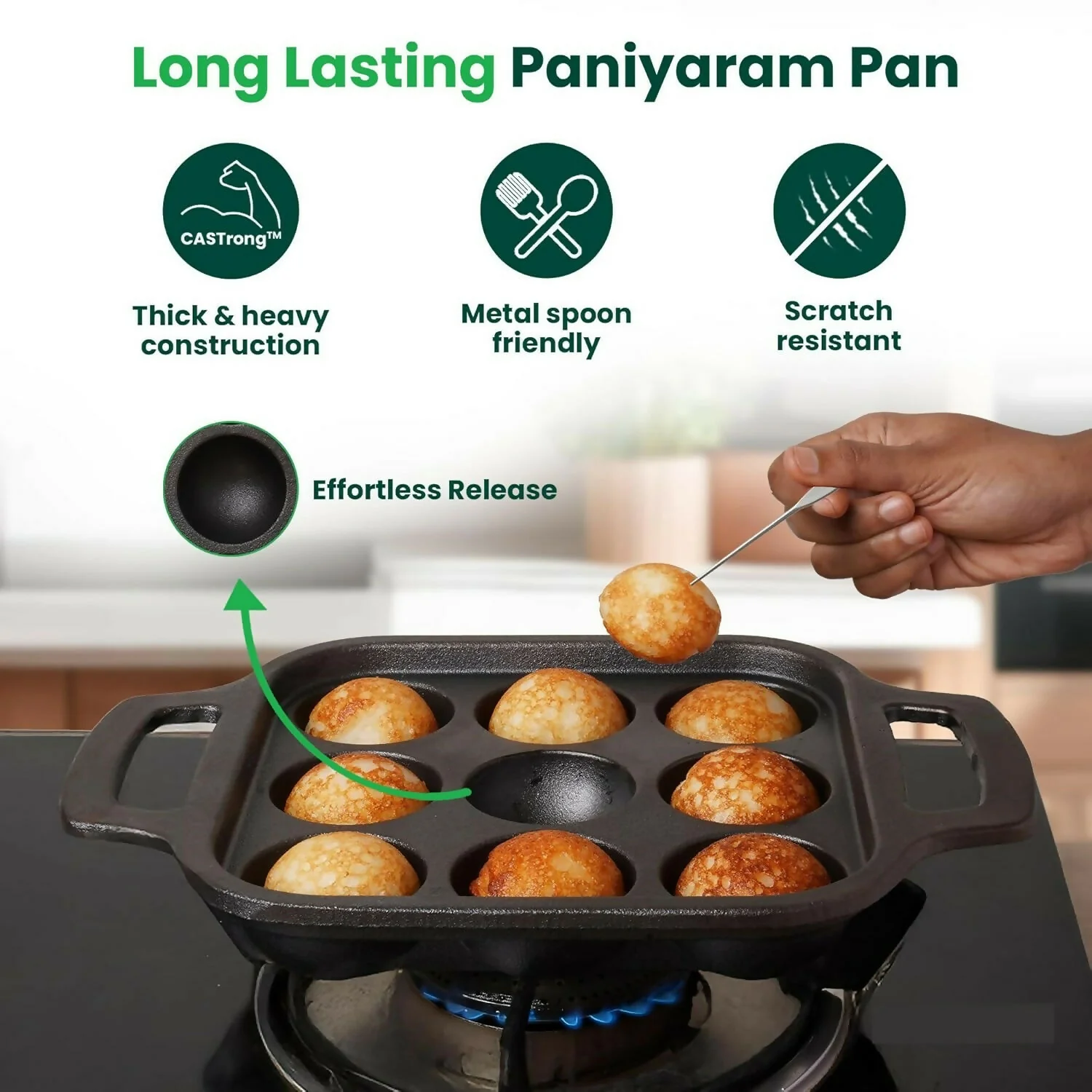 Cast Iron Appam Patra Pan – Perfect for crispy snacks - Image 3