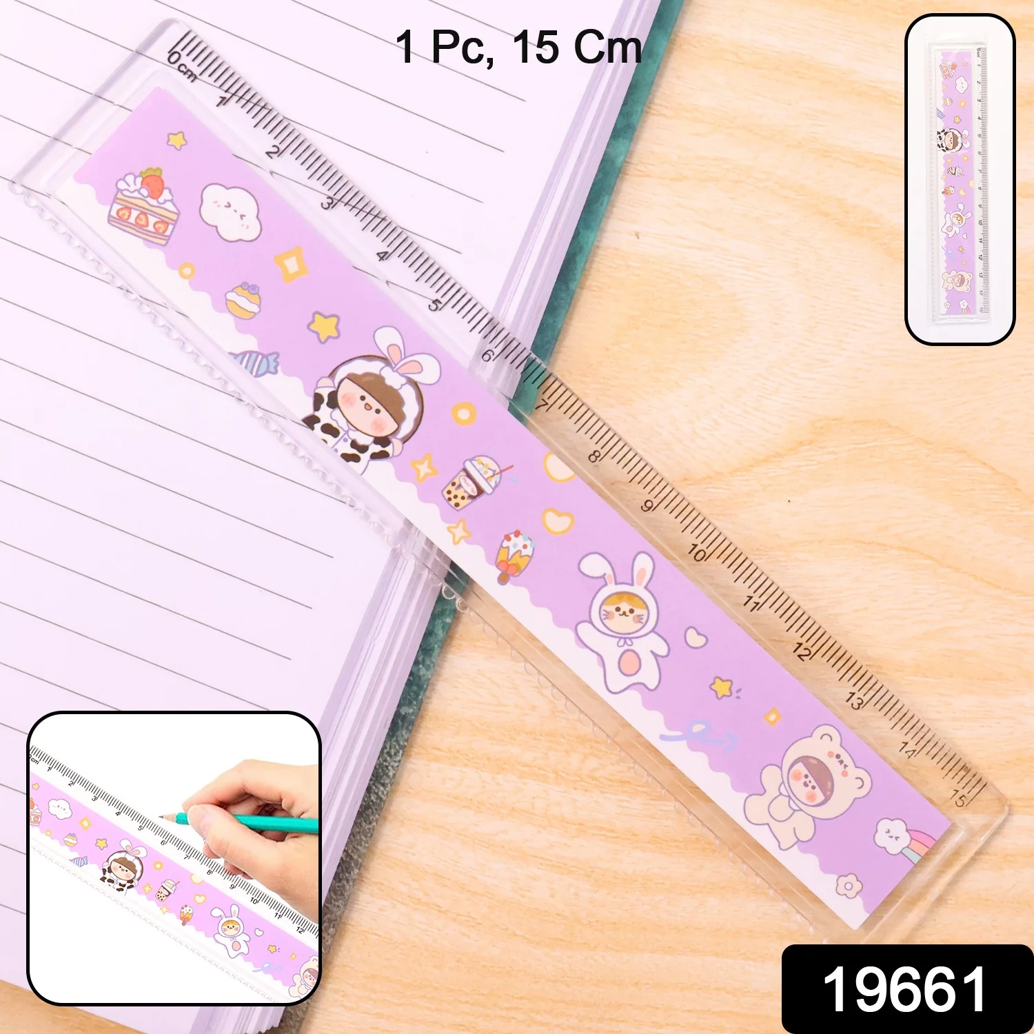 Kids Plastic Ruler – Durable Cartoon Design with Clear Markings - Image 2