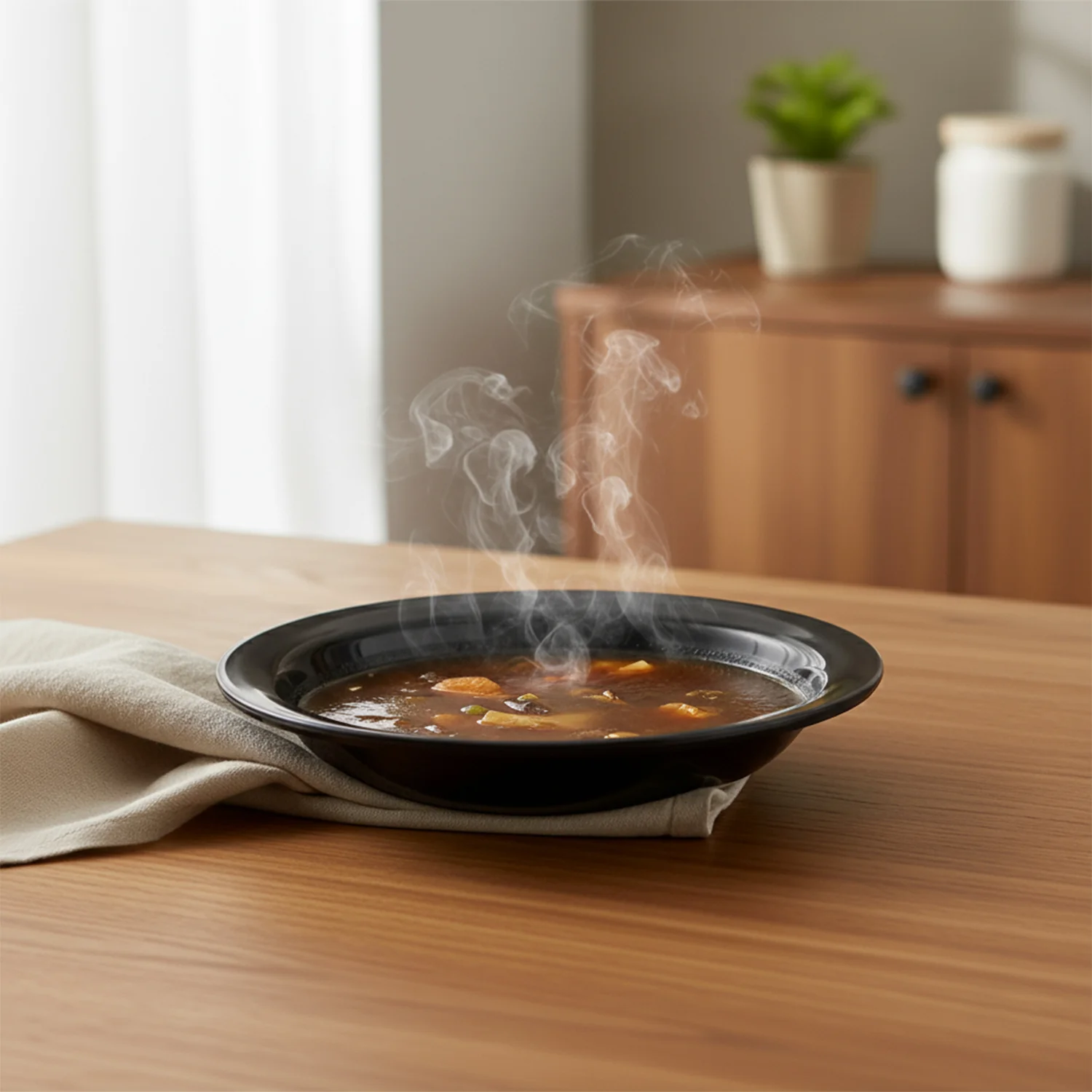 Deep Black Curry & Soup Serving Bowl – Durable & Elegant - Image 6