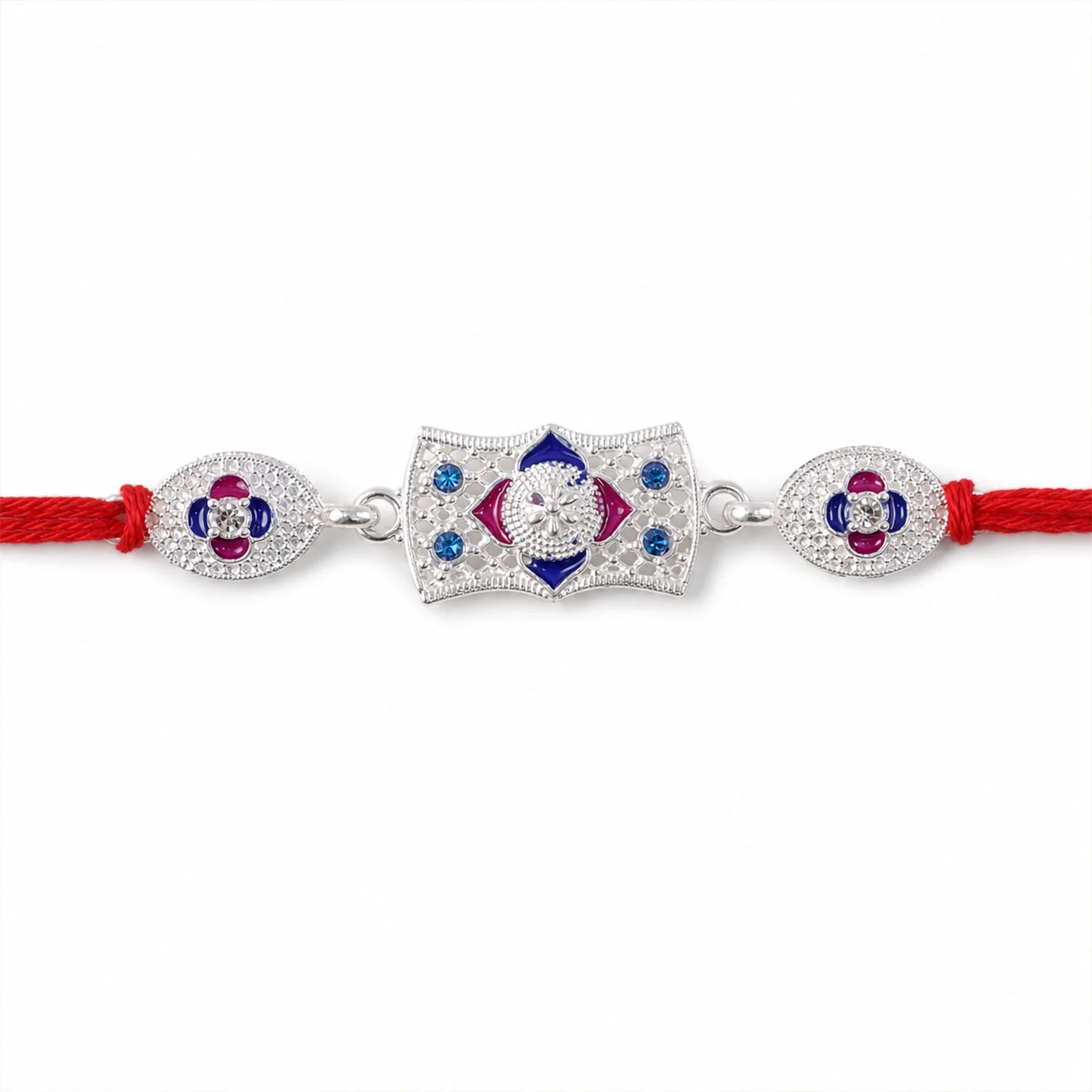 Premium Designer Shape Stone Studded Designer Premium Traditional Rakhi for Brother - Image 5