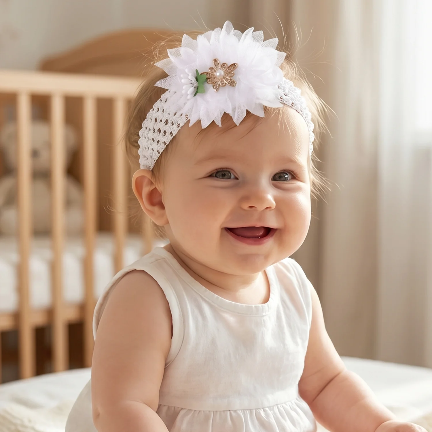 Baby Headband – Comfortable Soft Elastic Floral Design - Image 8