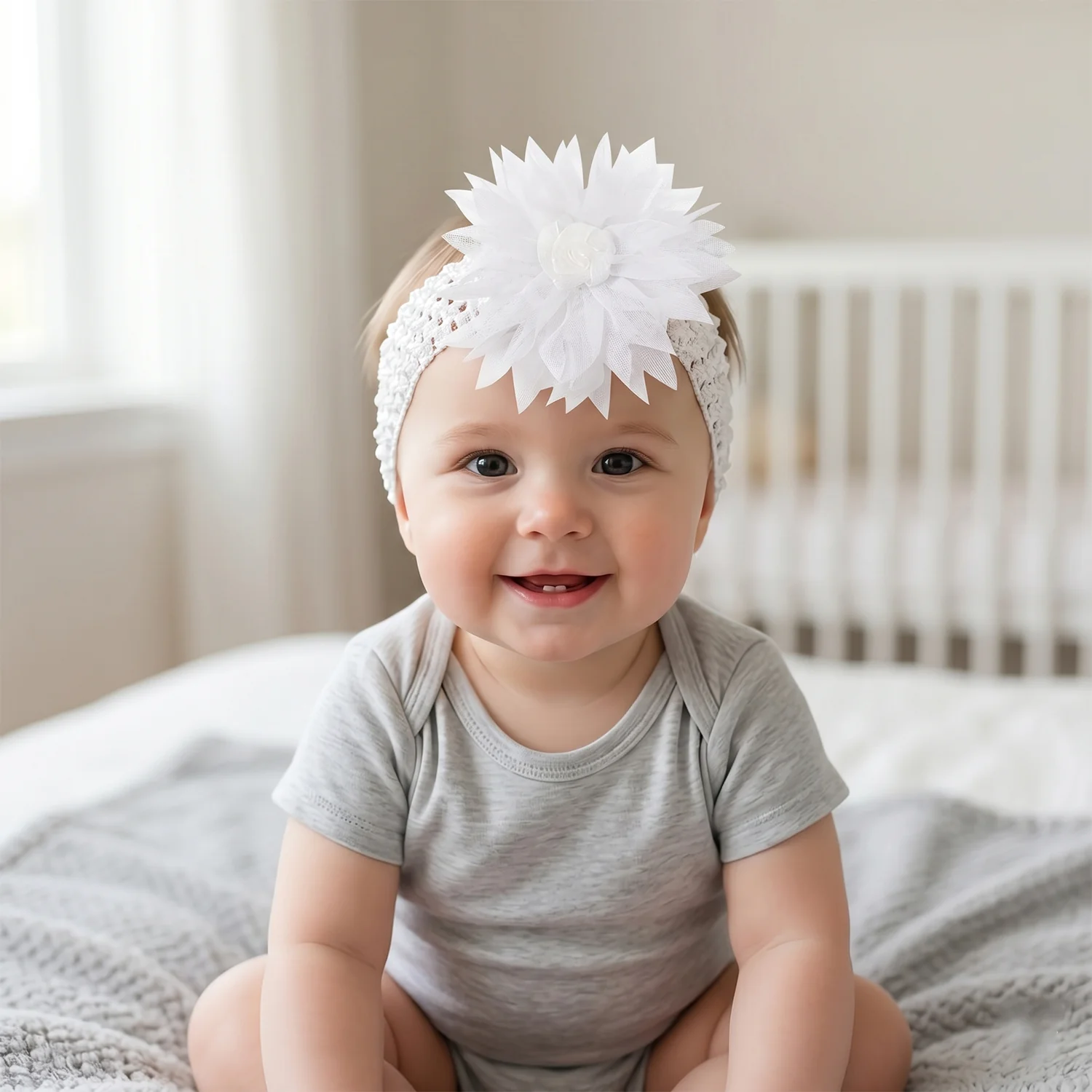 Baby Headband – Soft Elastic Floral Design for Comfort & Style - Image 3