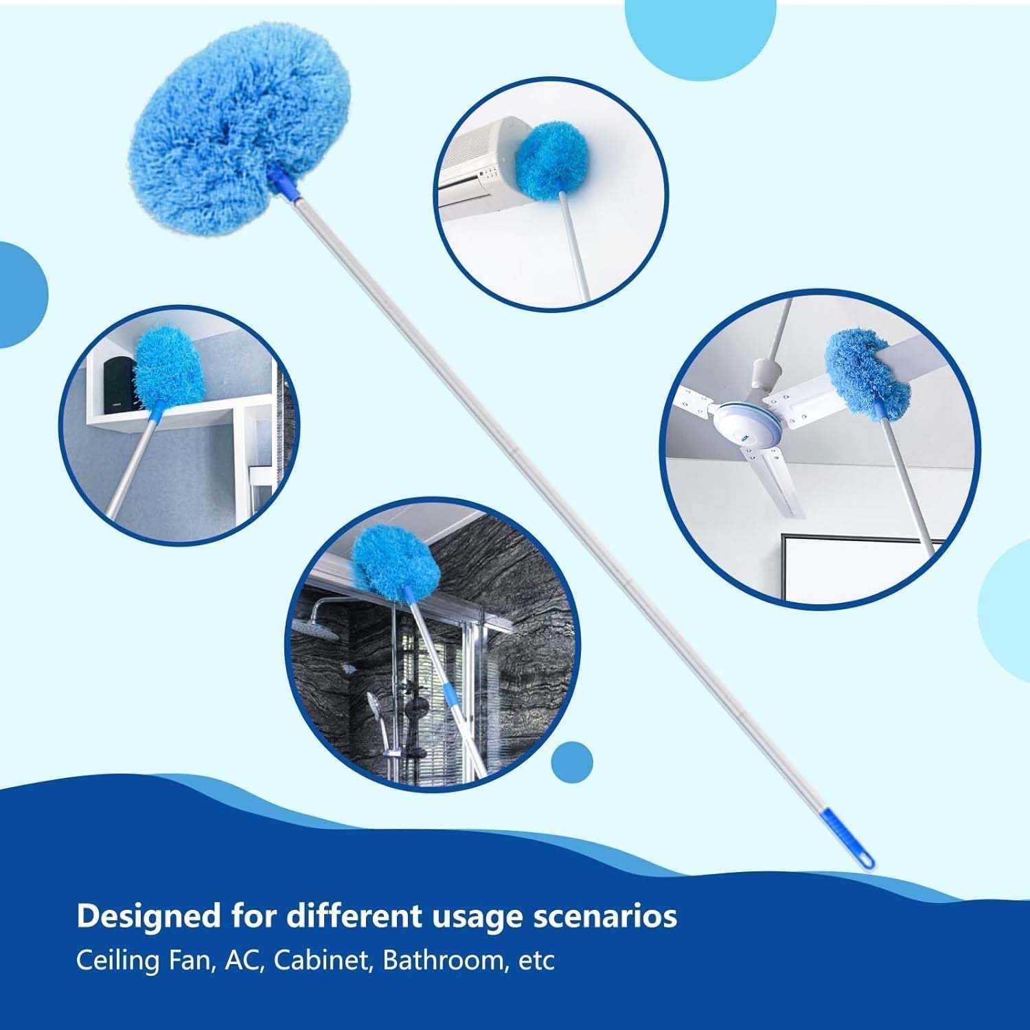 Extendable Microfiber Cleaning Duster – 83.5 cm Soft Round Head - Image 4