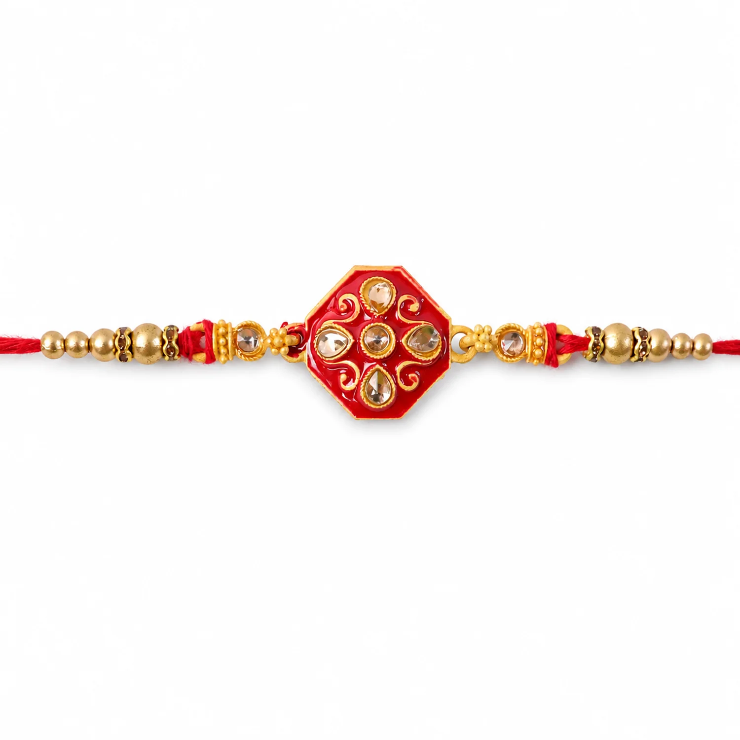 Premium Floral Stone Studded Premium Designer Rakhi for Brother - Image 5