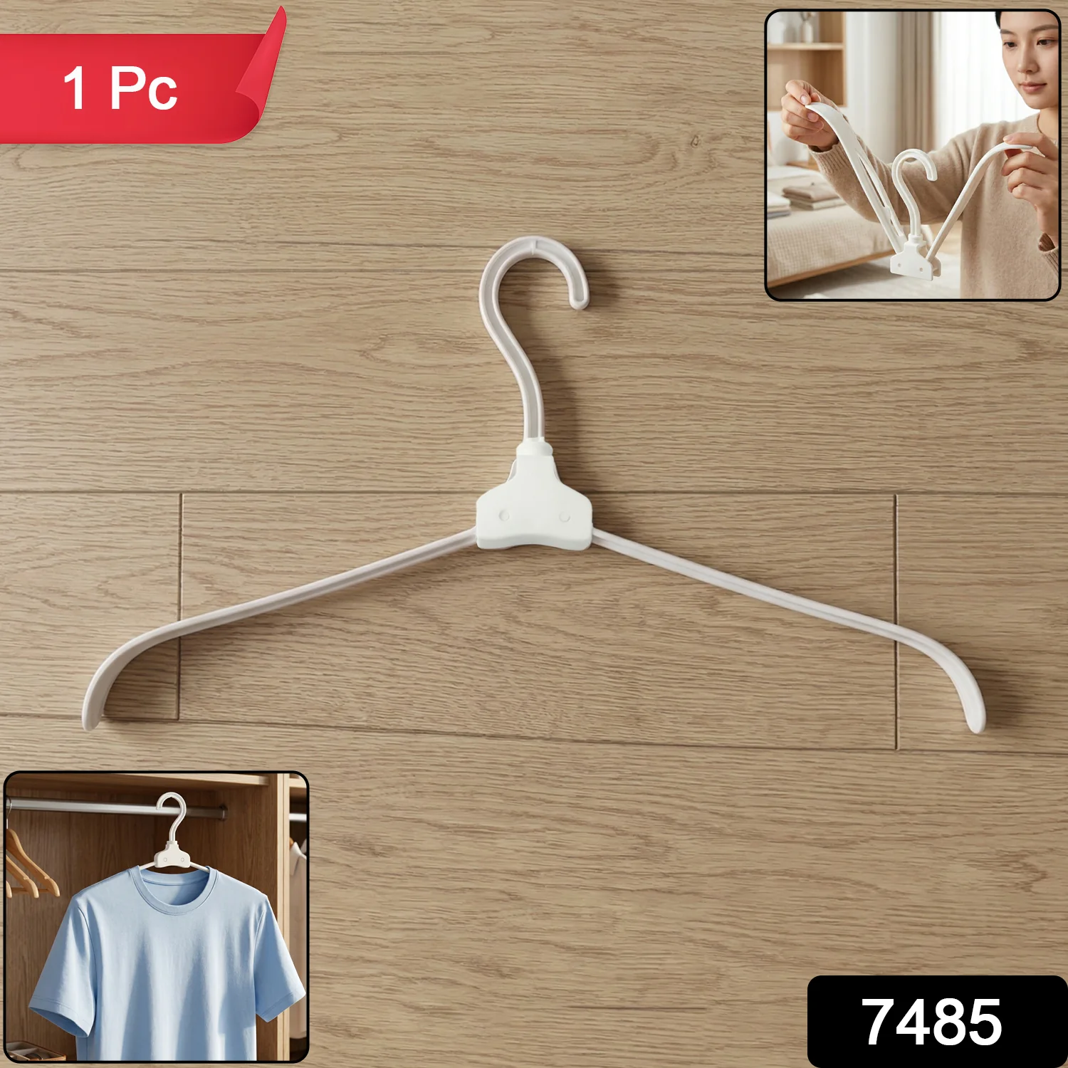 Foldable Plastic Clothes Hanger – Space Saving & Travel Friendly - Image 2