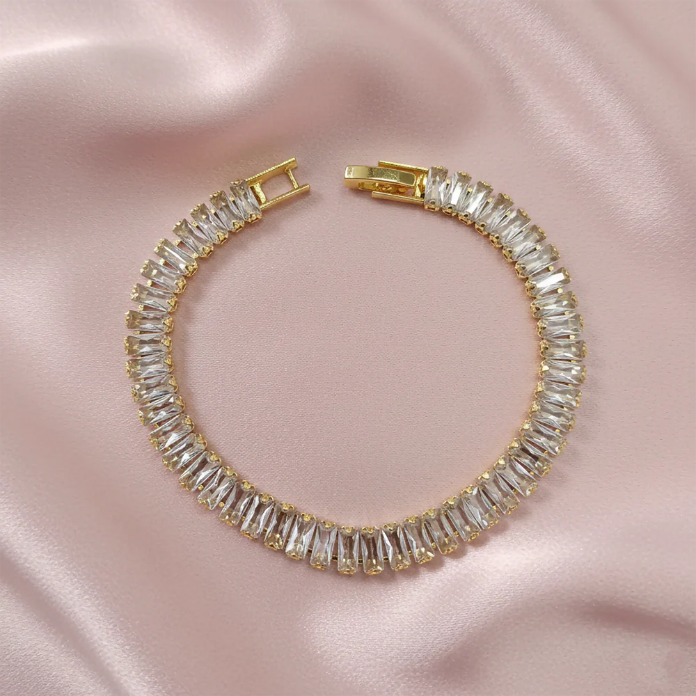 American Diamond Bracelet – Gold Finish for Women - Image 4