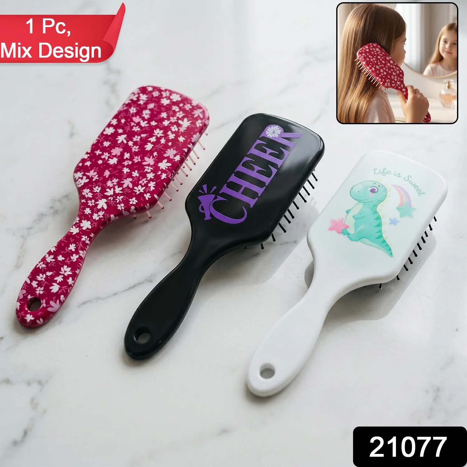 Kids Hair Comb – Colorful Cartoon Designs for Gentle Detangling - Image 2