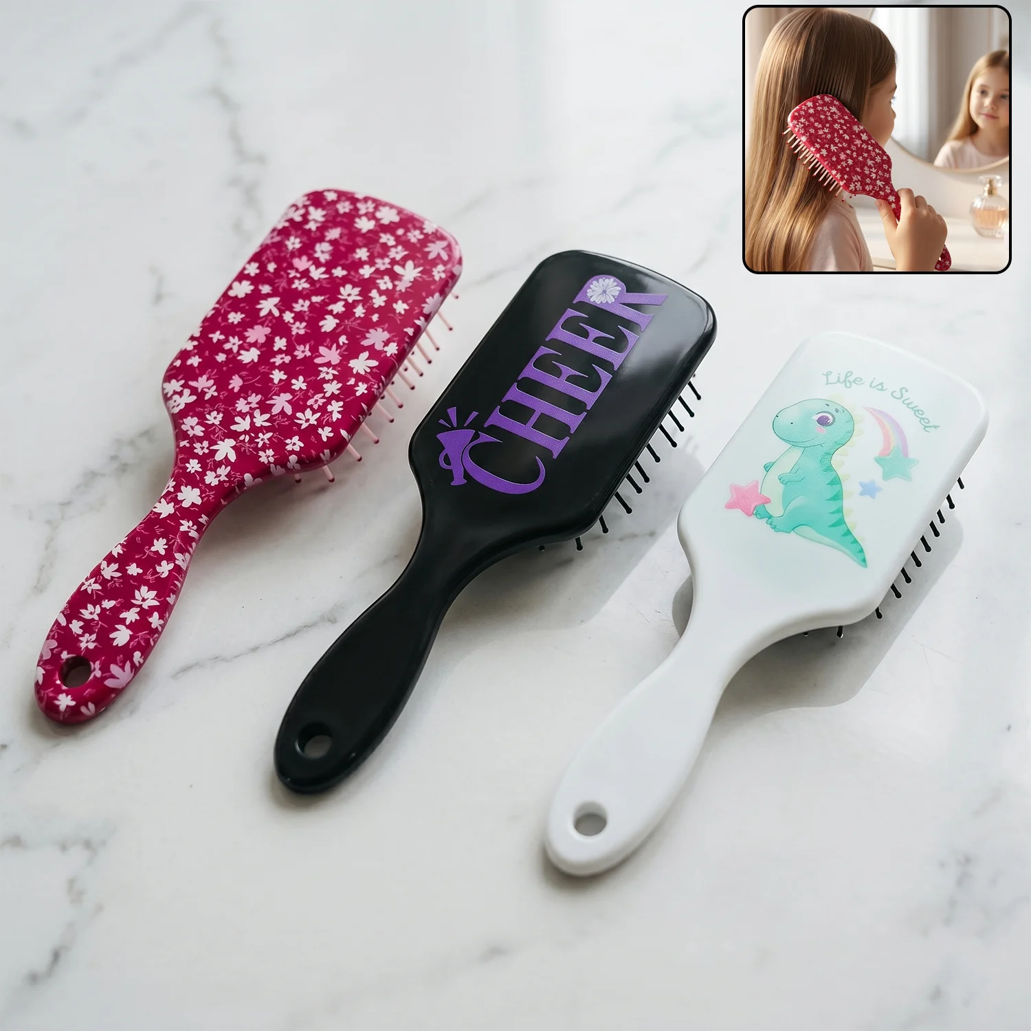 Kids Hair Comb – Colorful Cartoon Designs for Gentle Detangling - Image 3