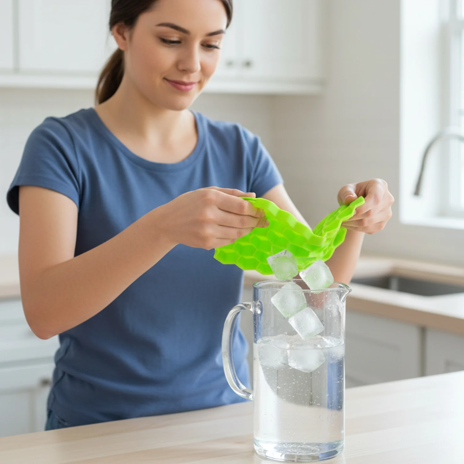Honeycomb Silicone Ice Cube Tray with Lid – Hexagon Shape Design - Image 5