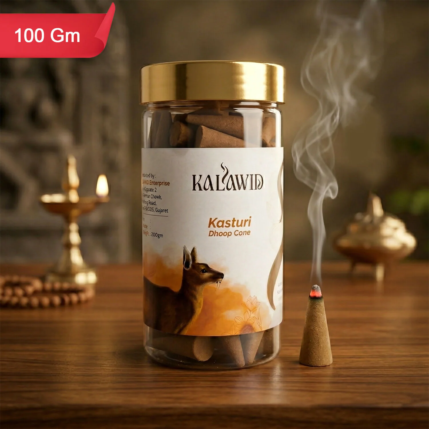Kasturi Dhoop Cone – Rich Fragrance for Calming Atmosphere