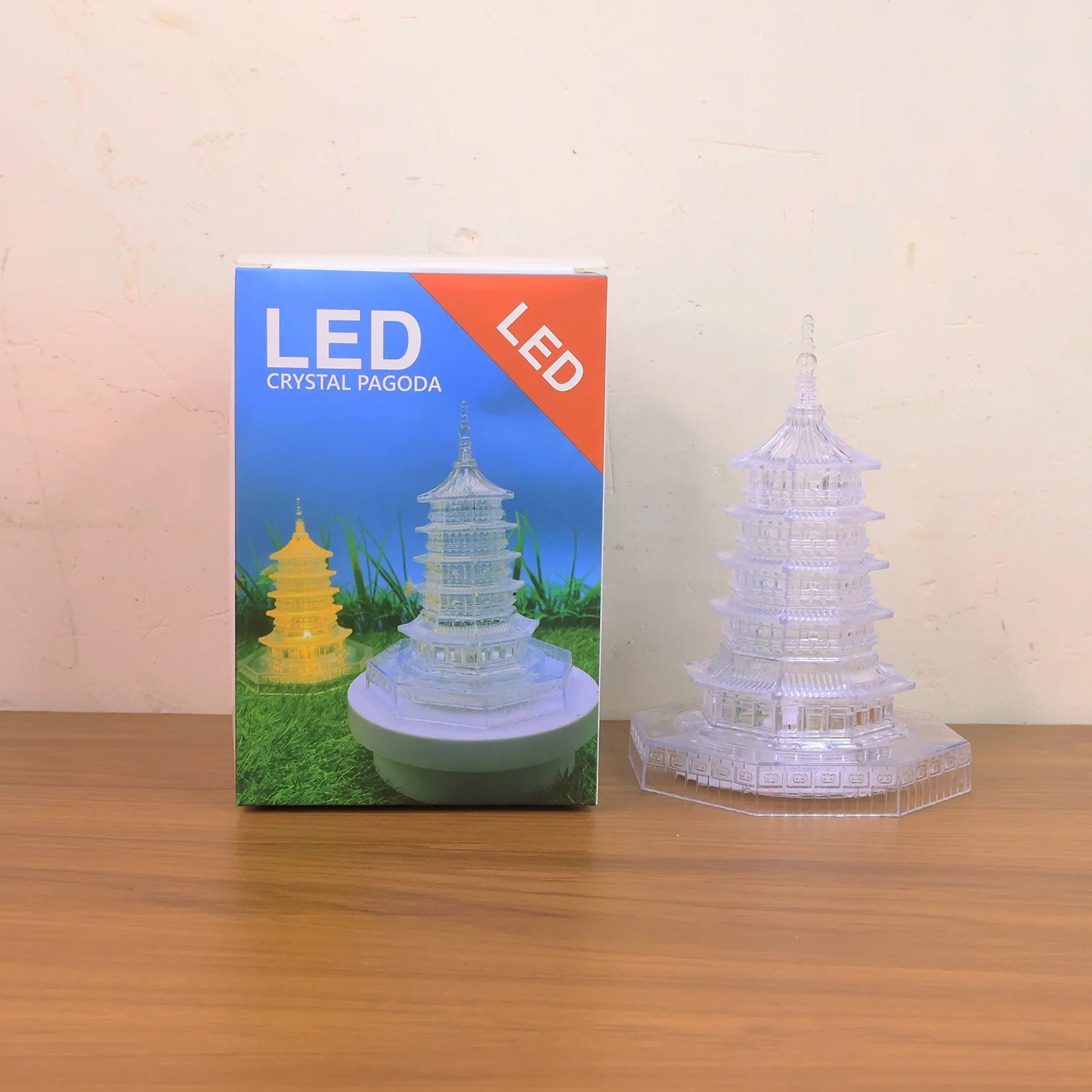 LED Crystal Pagoda Light – Elegant Battery Operated Decor - Image 7