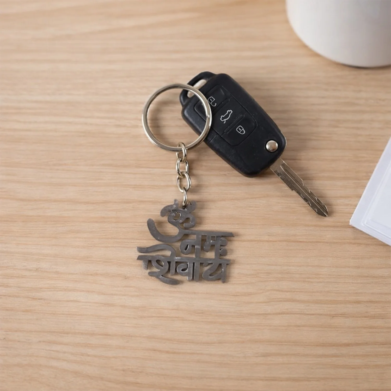 Om Namah Shivay Keychain – Durable Metal Spiritual Accessory - Image 7